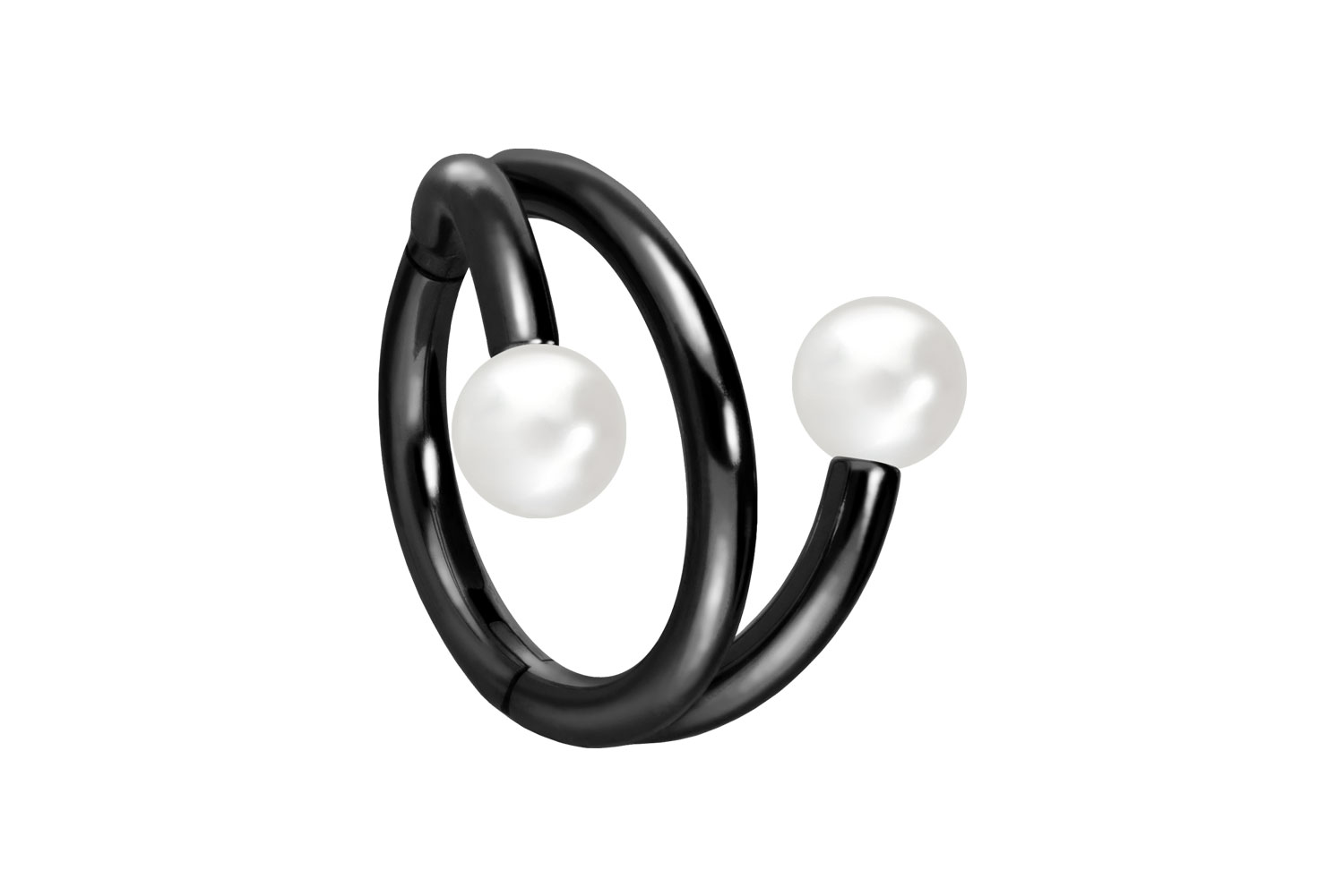 Titan Segmentring Clicker Piercing mit Innengewinde 3 RINGE + 2 SYNTHETISCHE PERLEN